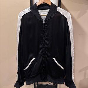 Visvim Douglas Jkt SS21 Satin Black Zip Bomber Souvenir Jacket